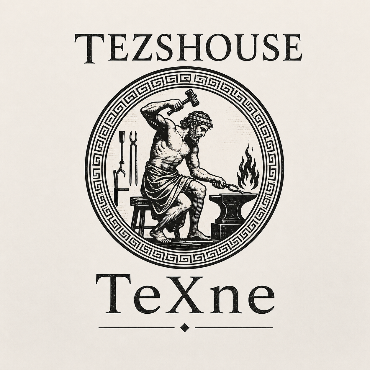 Tezshouse TeXne blacksmith emblem and wordmark